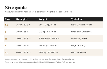 Size guide